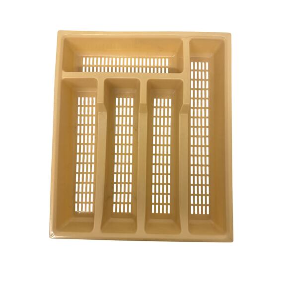 Vintage Action Industries Silverware Tray Yellow/Gold MADE IN USA 5-Compartments - Picture 1 of 5